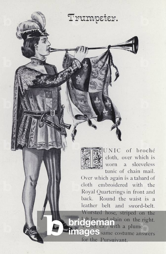 Image of Print depicting Shakespeare's King Richard III: Trumpeter (litho) by English Artist