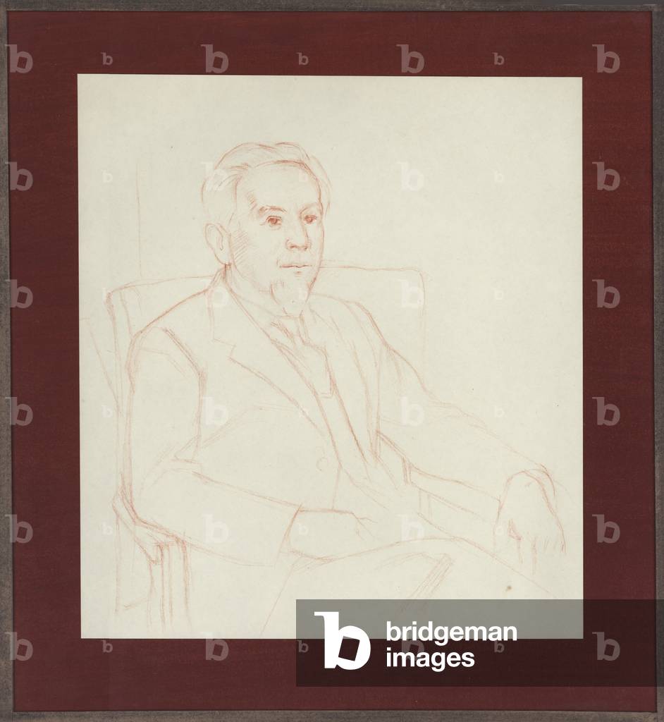 Portrait de James Fitton, c.1950 (craie rouge)