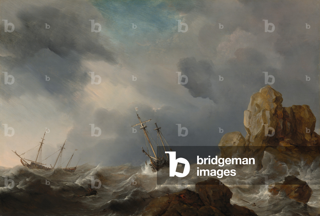 Immagine di Dipinto "Navi in burrasca" 1660 di the Younger Velde