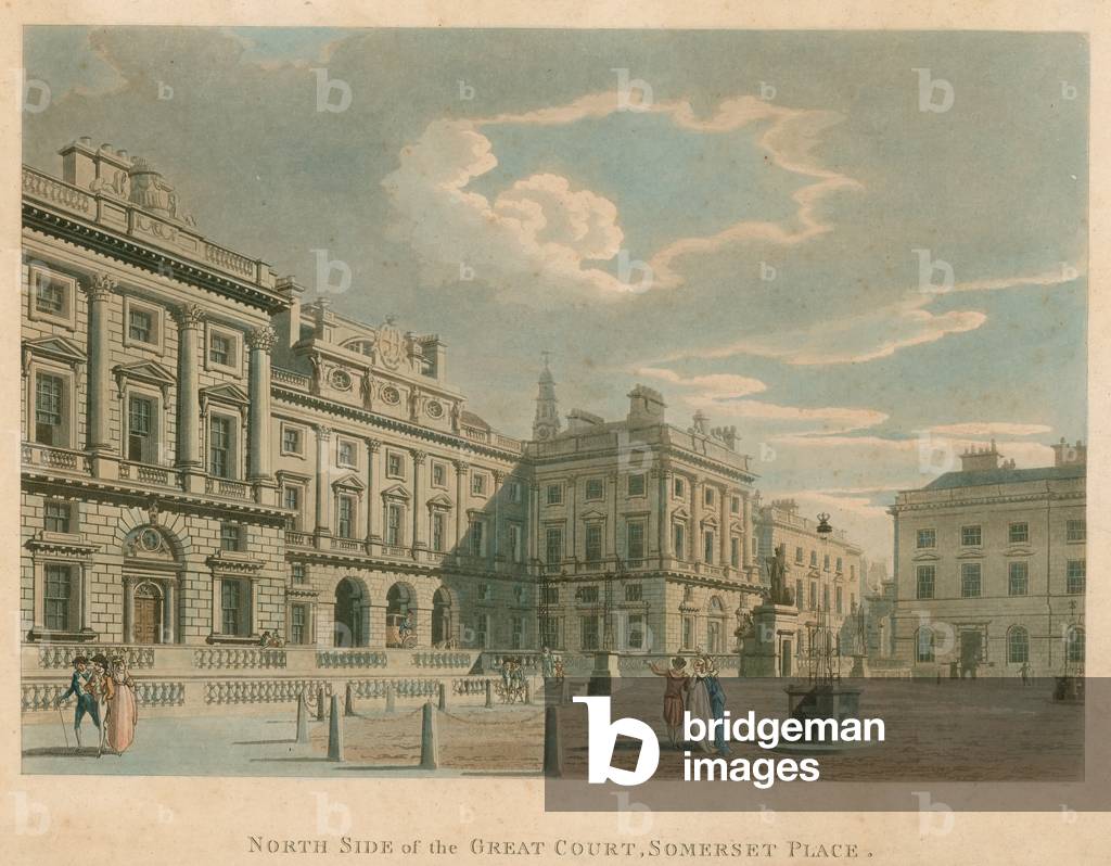 Image of Engraving depicting North side of the Great Court by English Artist