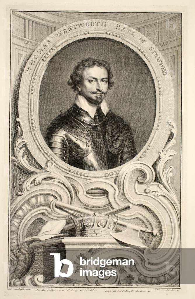 Porträt von Thomas Wentworth, Graf von Stratford, Illustration von 'Köpfe der illustren Personen von Großbrita