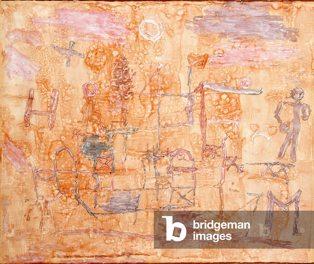 H M Idyll, (Farbe über w/c auf gesso)