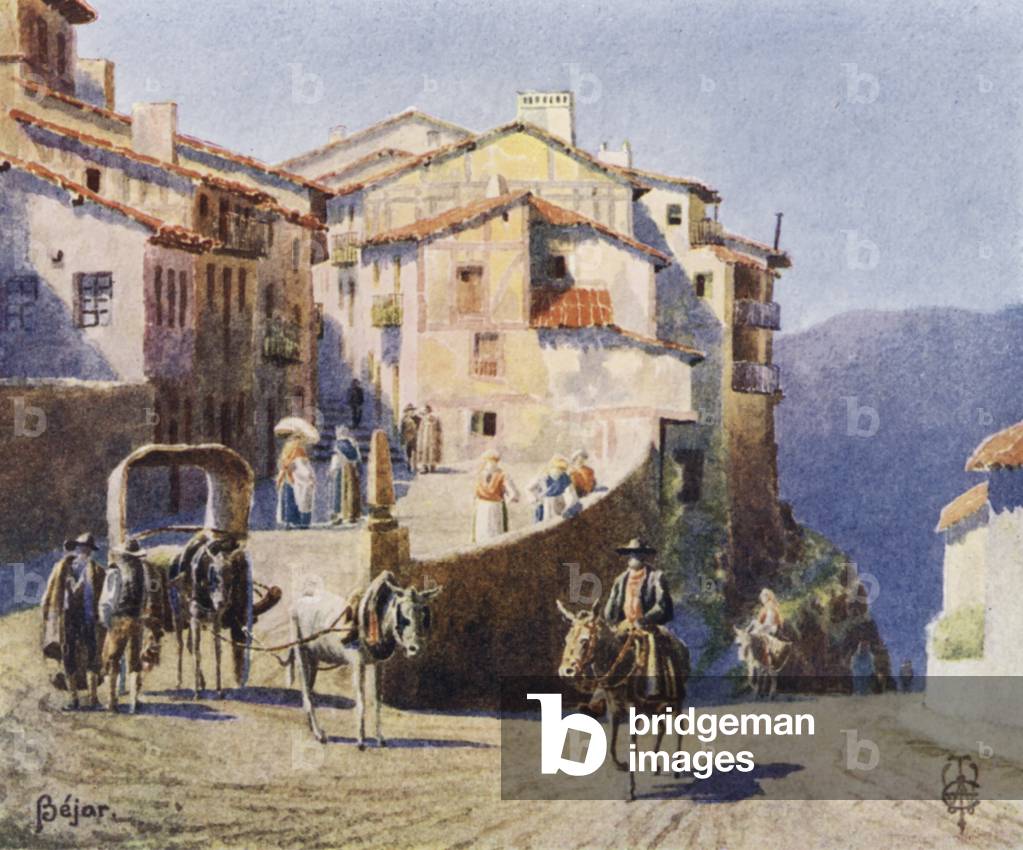 Nordspanien: Bejar, Eine Annäherung an die Stadt (Farbe litho)