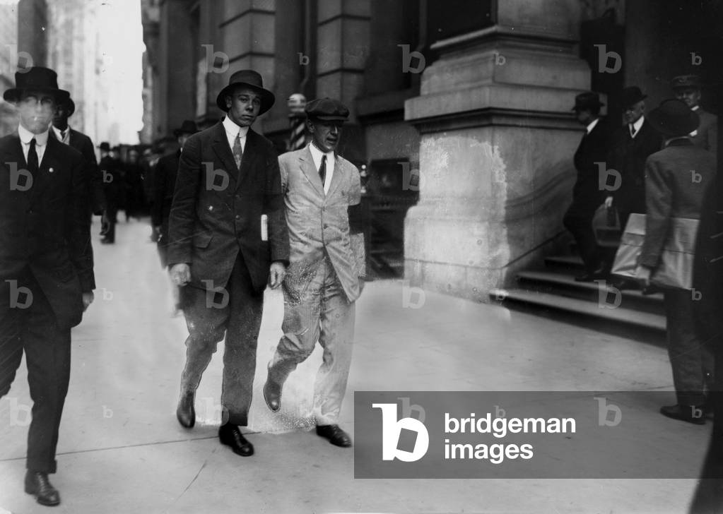 Image of Photography depicting Upton Sinclair (1878-1968) american writer in white suit with black arm band 19