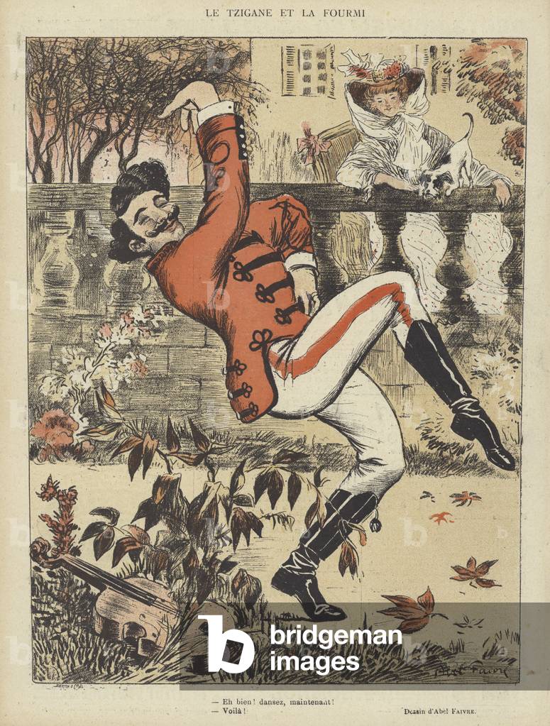 "Illustration für Le Rire (Farbe Litho)" von Jules Abel Faivre, b/w