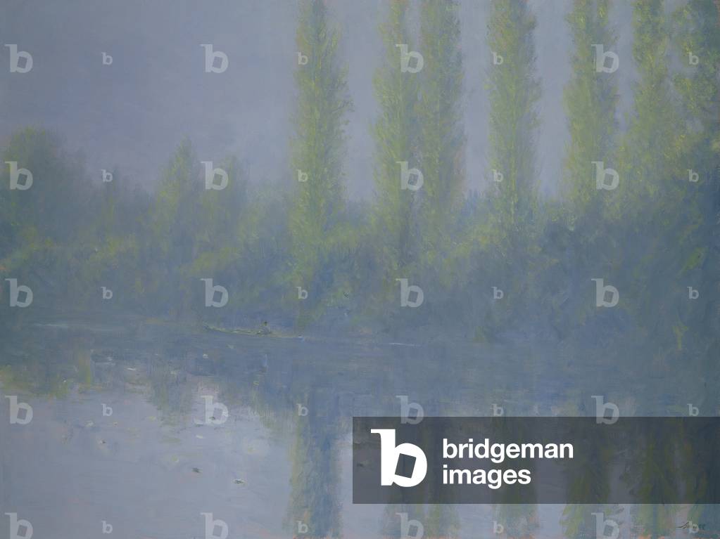 Misty Morning, River Lot (oil on canvas)
