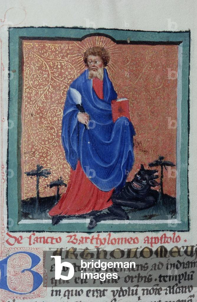 Sig.ra Gen 1111 Pagina della Legenda Aurea, Bruges, c.1400-10 (pergamena)