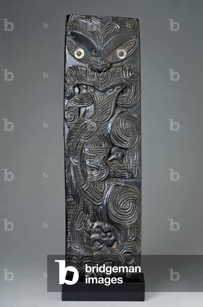 Whakawae, frammento architettonico, metà sec. XIX (legno, guscio paua)