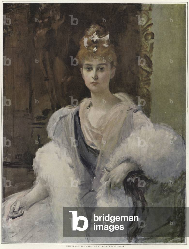 Schizzo per un ritratto di Mme de M (colore lito)