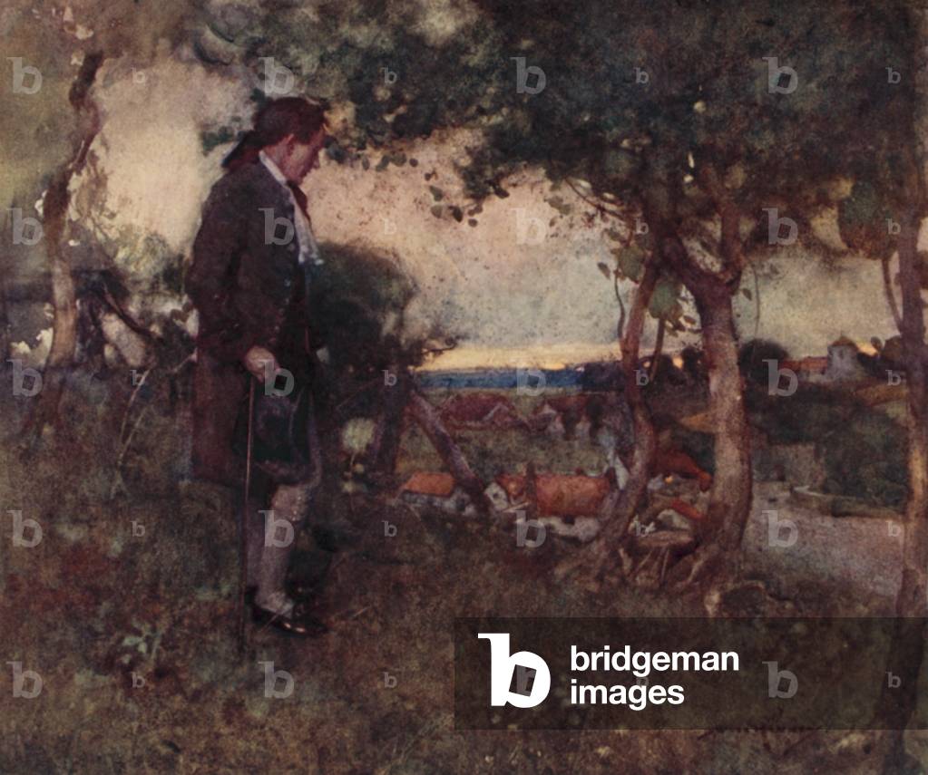 "Illustrazione per Il villaggio deserto di Oliver Goldsmith (colore lito)" di William Lee Hankey