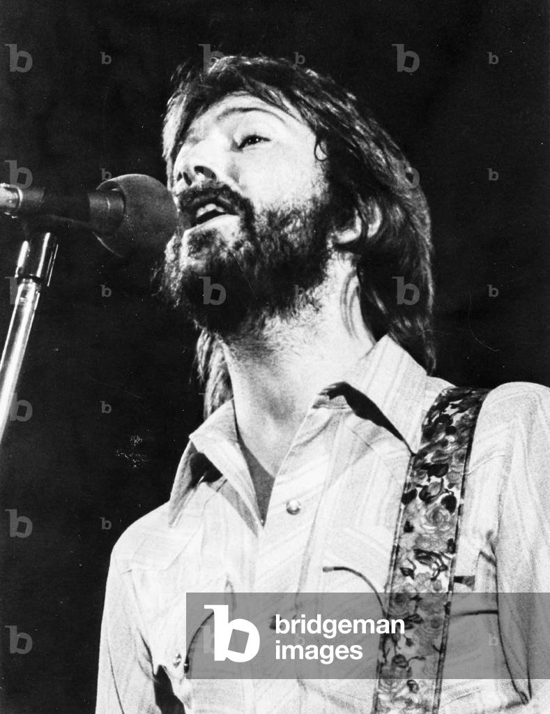 Eric Clapton, Hammersmith Odeon, Londra, Regno Unito, 1974 (foto in b/n)