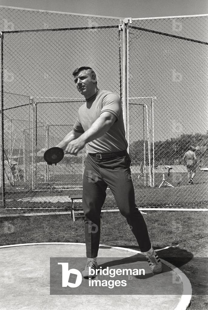 The discus thrower Al Oerter at the Olympic Village in Mexico City