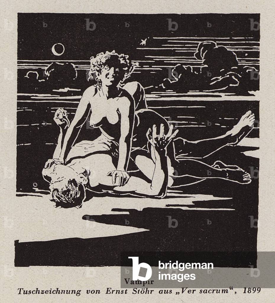 Image de Estampe représentant Vampire (stylo et encre) 1901 par Ernest Stohr