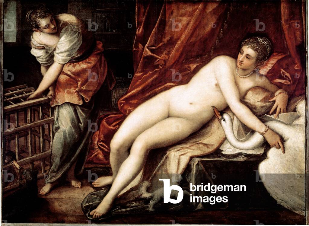 Leda und der Schwan, um 1570 (Öl auf Leinwand)