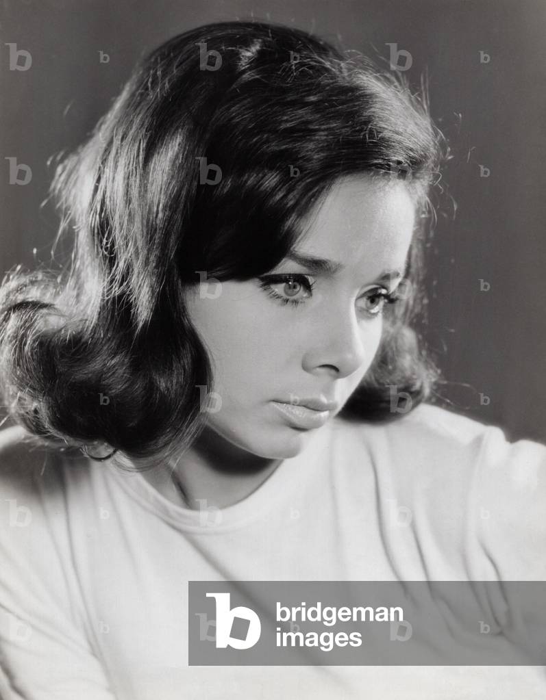 Deutsche Film- und Synchrondarstellerin Monika Peitsch, Deutschland Mitte der 1960er Jahre (s/w Foto)