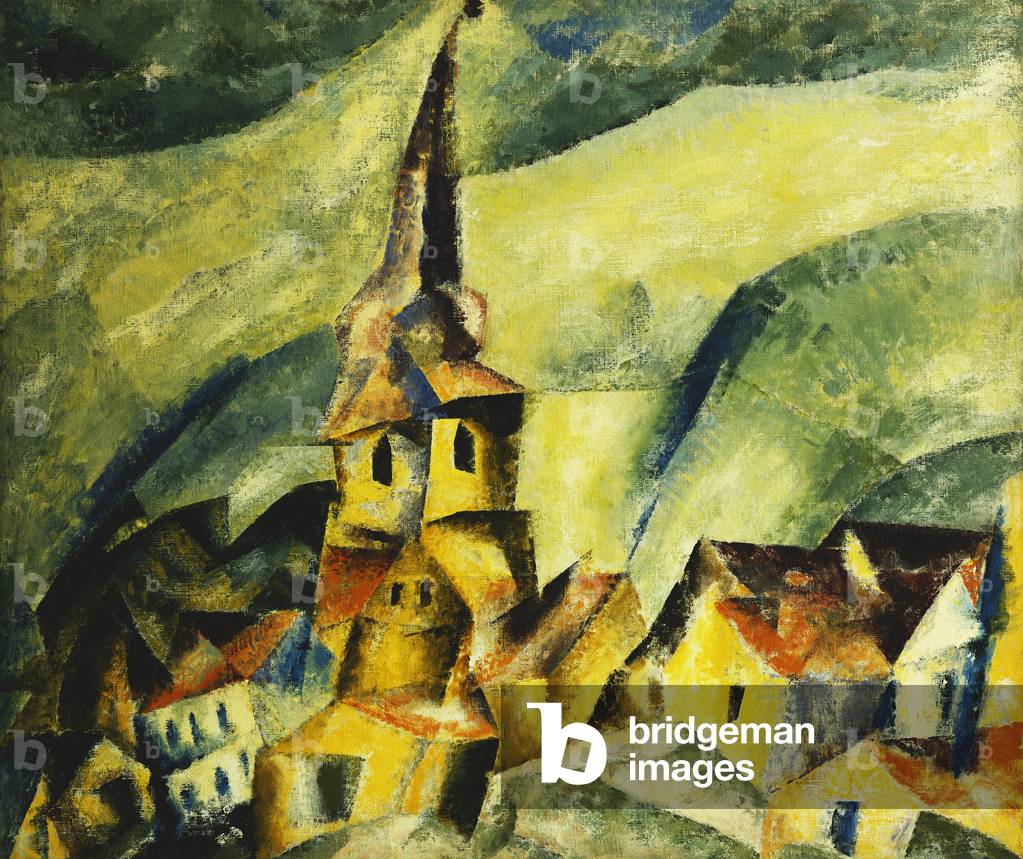 Villaggio Chiesa; Dorfkirche, c. 1915 (olio su tela)