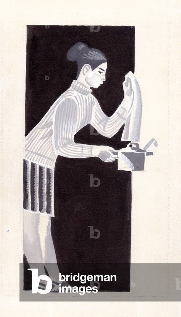 Illustrazione da 'The First Step' di Silva Kaputikyan, 1972 (gouache su carta)