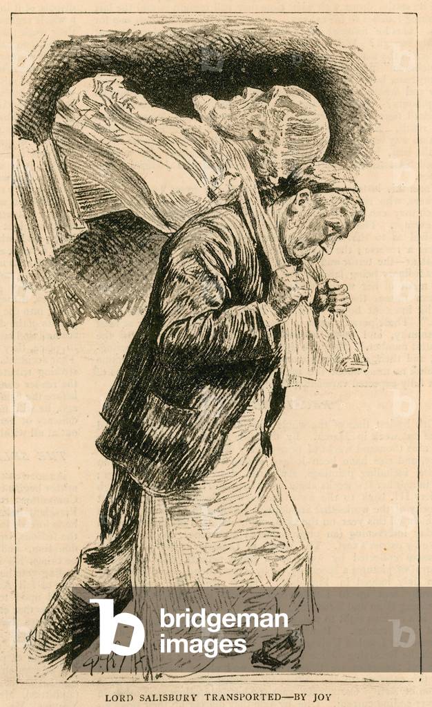 La Royal Academy; Londra; Lord Salisbury trasportato - per gioia (incisione)