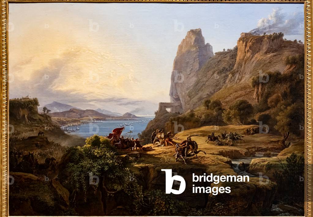 Der Tod von Leonidas (Thermopylae Pass), 1823 (Öl auf Leinwand)