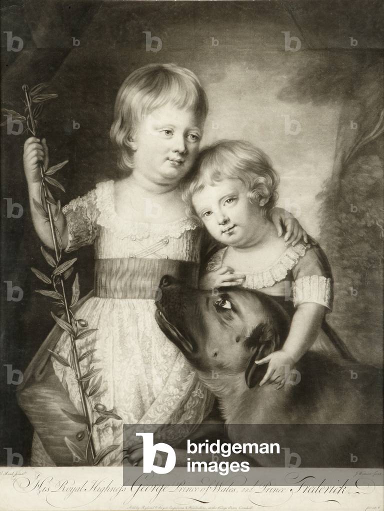 Image of Engraving depicting George Prince of Wales and Prince Frederick 1760 by James Watson