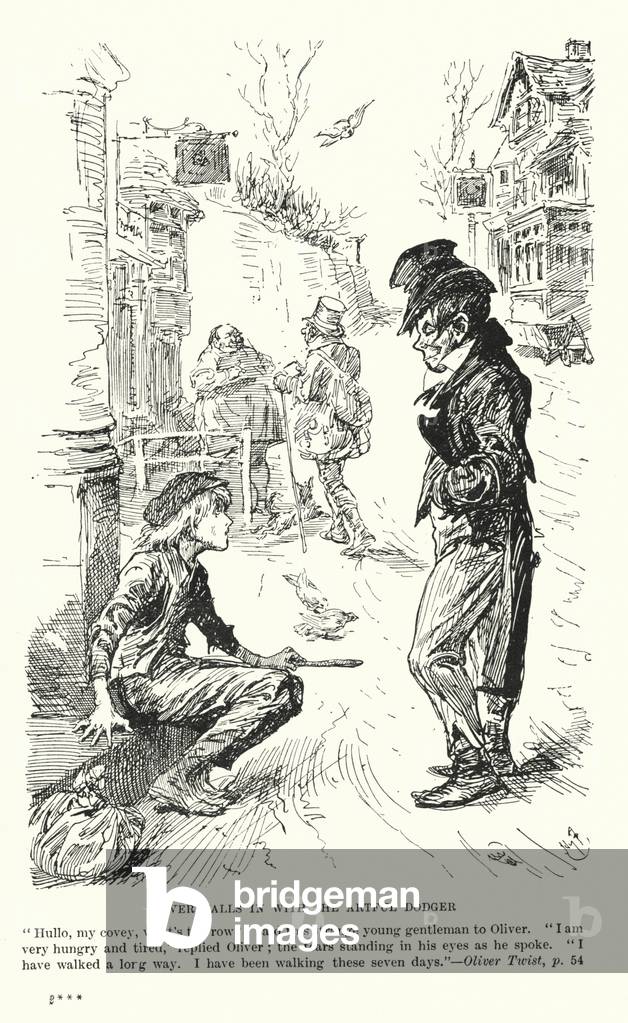 Illustration für Oliver Twist von Charles Dickens (Litho)