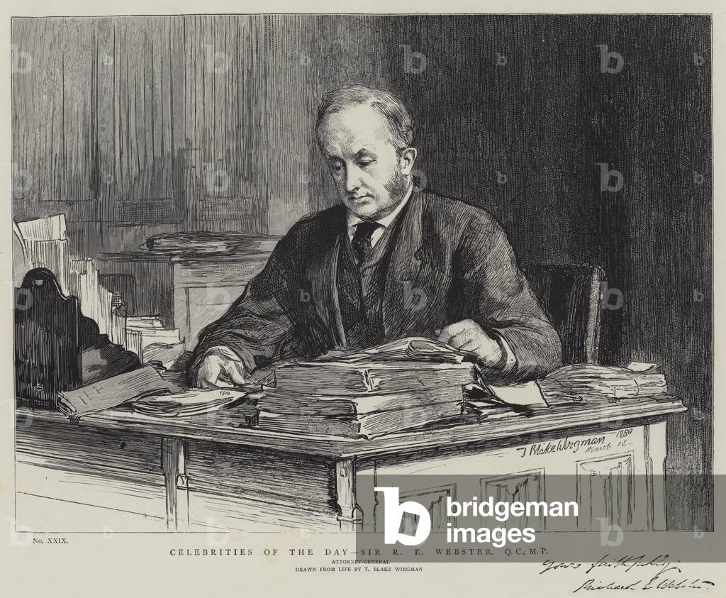 Célébrités du jour, Sir R E Webster, QC, MP (gravure)