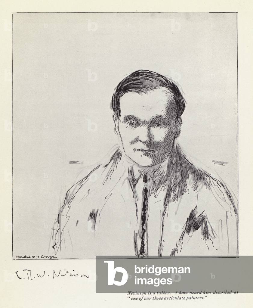 Image of Print depicting C R W Nevinson (litho) 1901 by Dorothea St John George