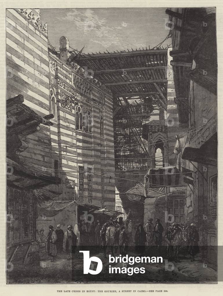 Die späte Krise in Ägypten, die Gourieh, eine Straße in Kairo (Gravur)