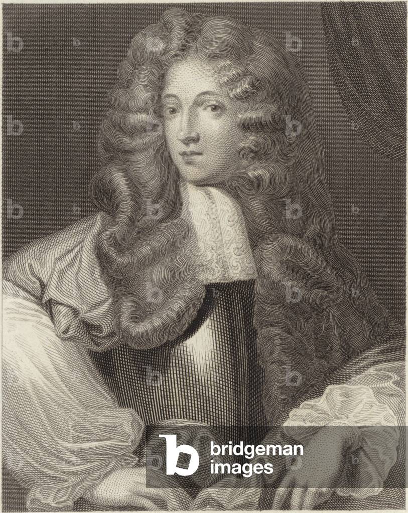 "John Wilmot (Gravur)" von Peter Lely, b/w