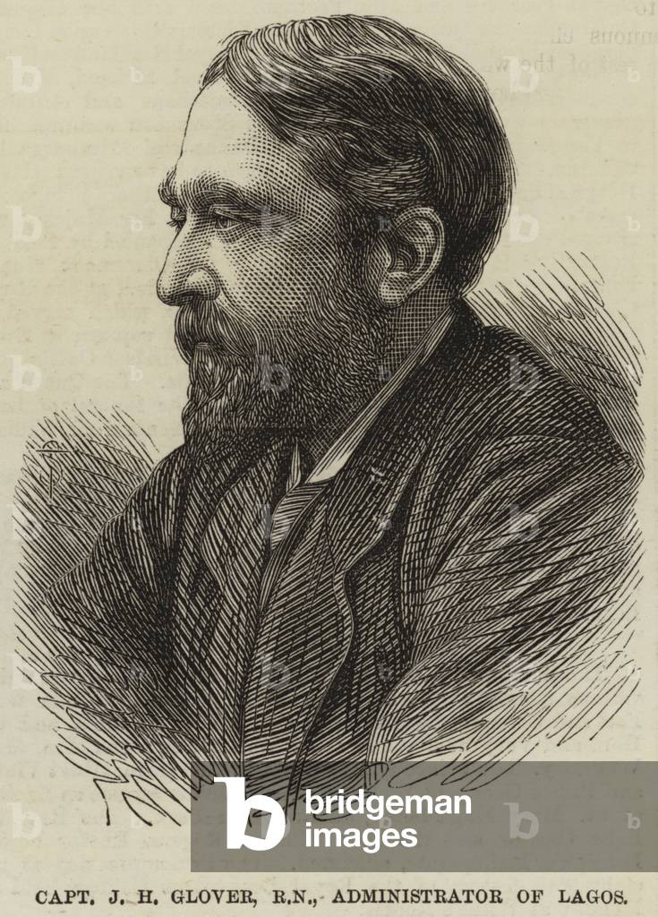 Capitano J H Glover, RN, Amministratore di Lagos (incisione)