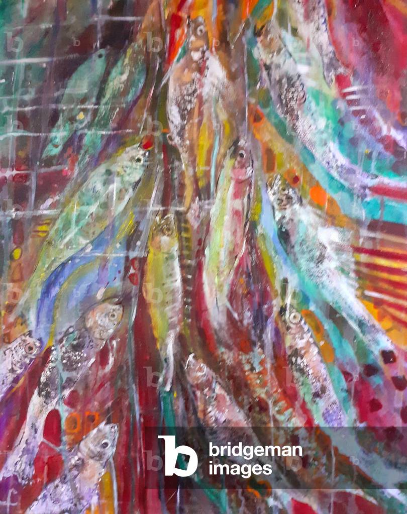 Rose and Marigold Seabass, 2019 (oli)