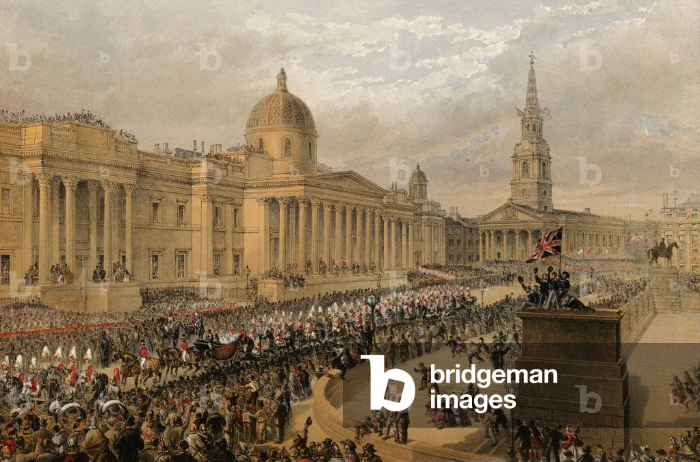 Trafalgar Square, London, 7. März 1863 (Gravur)