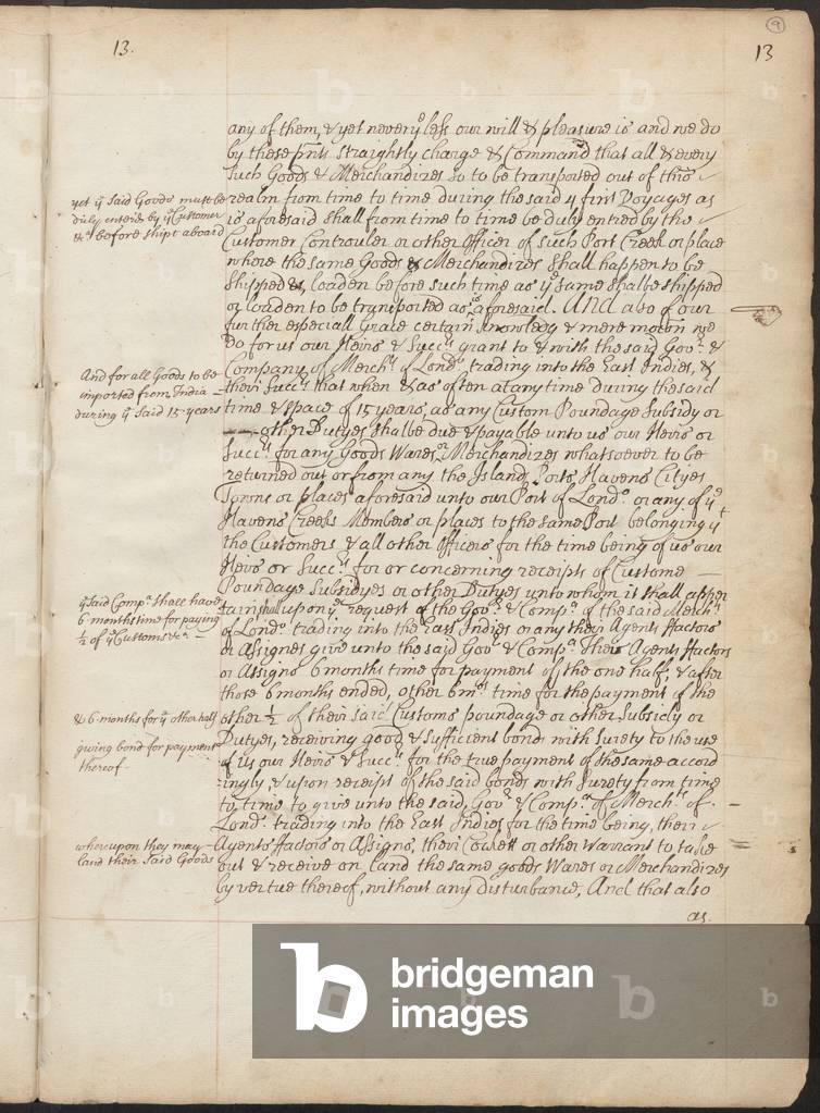 Image of Drawing depicting East India Company Charter 1600 by English Artist