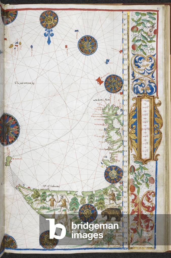 Carta della costa occidentale dell'Europa, con la costa opposta del Nord America, da 74Å‚ a 29Å‚ nord.