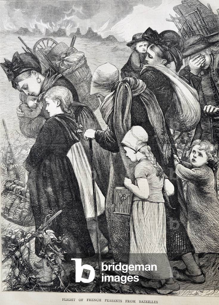 Flight of the French Peasants, 1870 (engraving)
