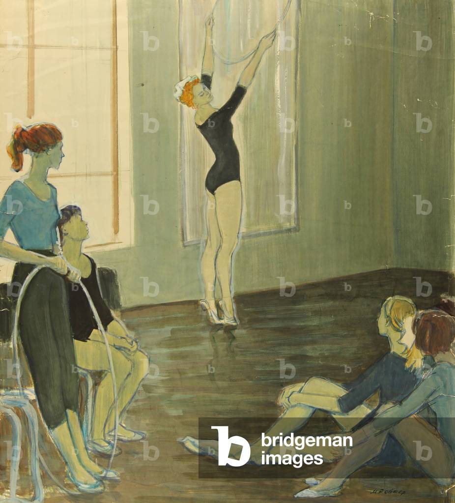 Bild von Gemälde "Rhythmische Gymnastik", 1965 von Mikhail Rojter