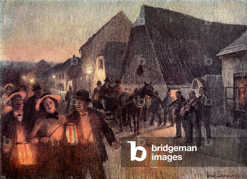 "festivo scena su strada" di Johann Larwin