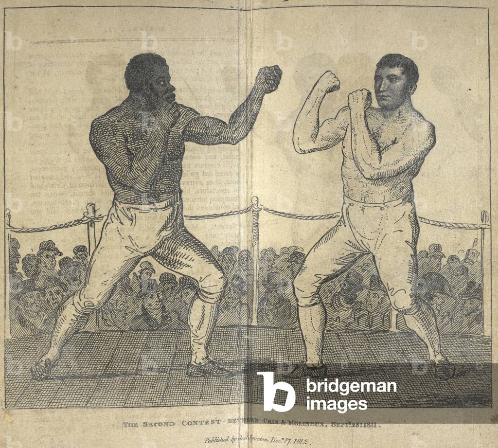 The second contest between Cribb & Molineux, September 28, 1811. 

Tom Molineaux (1784 - 1818) was an African-