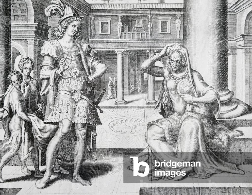 Image of Tamar tearing her clothes and putting ashes on her head,