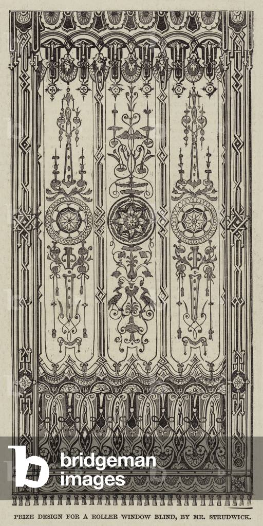 Premio Design per una tenda a rullo, di Mr Strudwick (incisione)