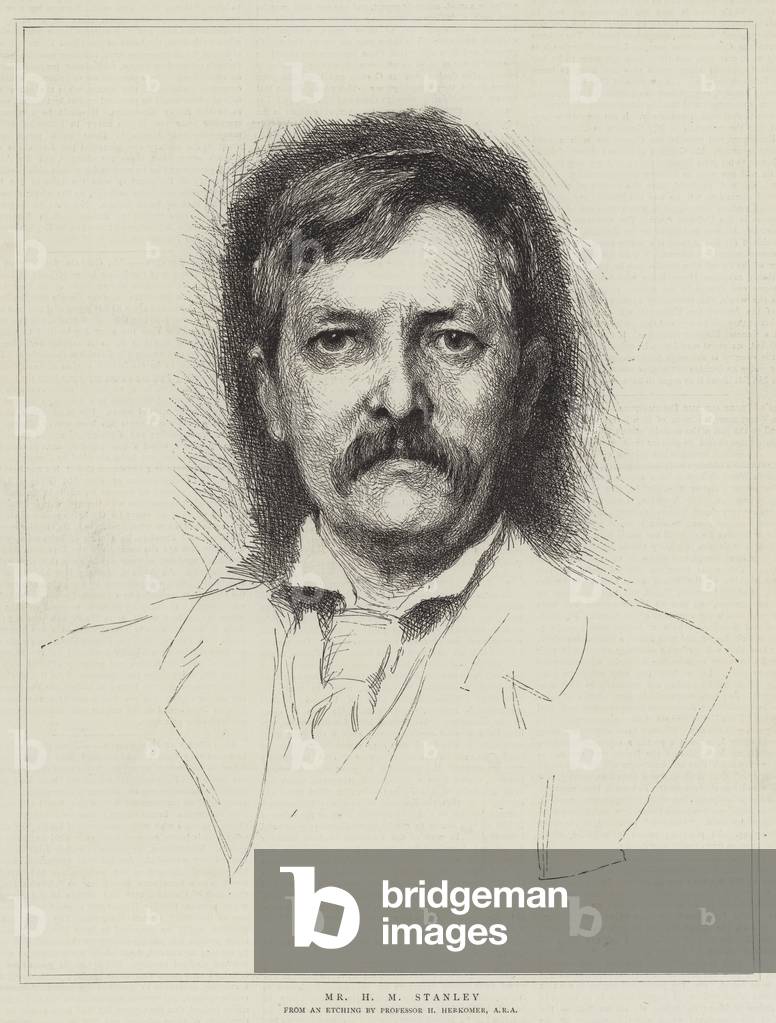 M. H M Stanley (gravure) par Hubert von Herkomer, b/w
