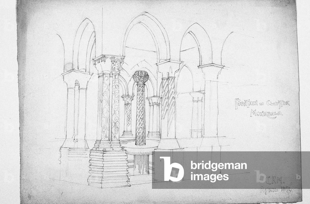 Fontana nel Chiostro, Monreale, 1891 (matita su carta)