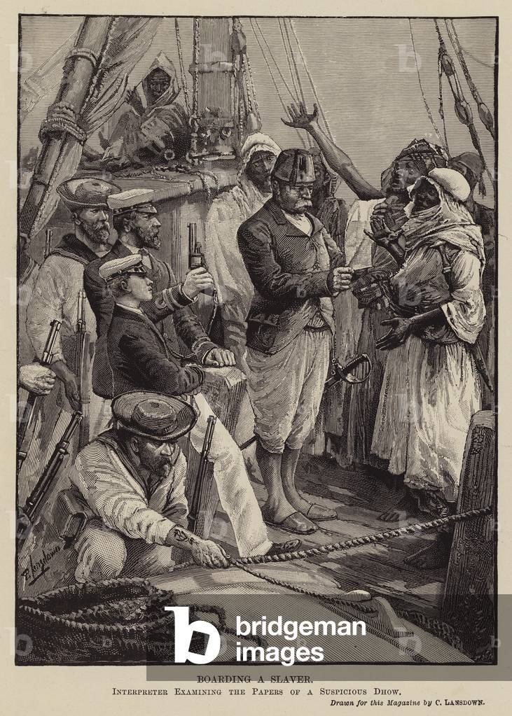 Imbarco su uno schiavista (incisione)