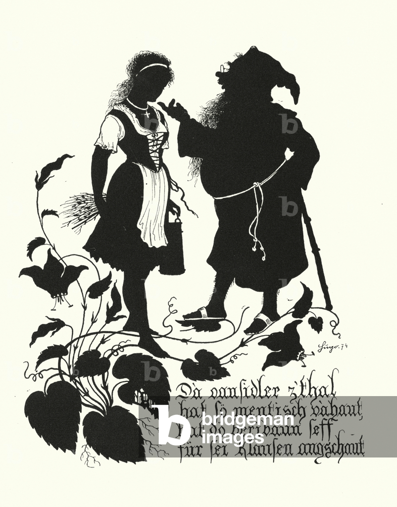 Bild von Druck "Scherenschnitt von Hugo Strohl (Litho)" 1801 von Hugo Gerard Strohl