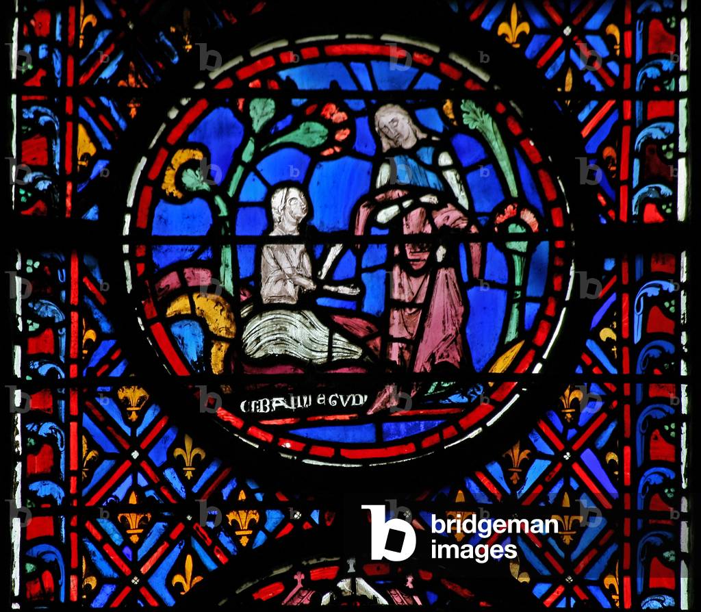 Window w12  Judith bathing at night Judith XII 7-8 (stained glass) 1246-48 by French Artist