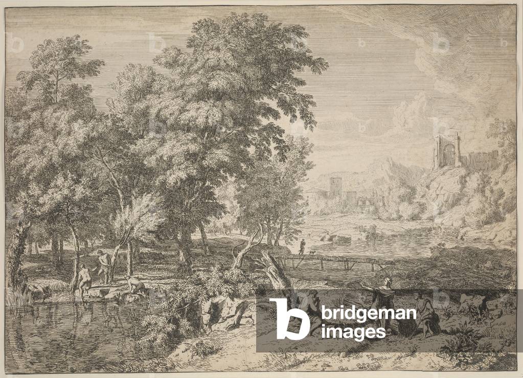 Landscape with bathers (etching)
