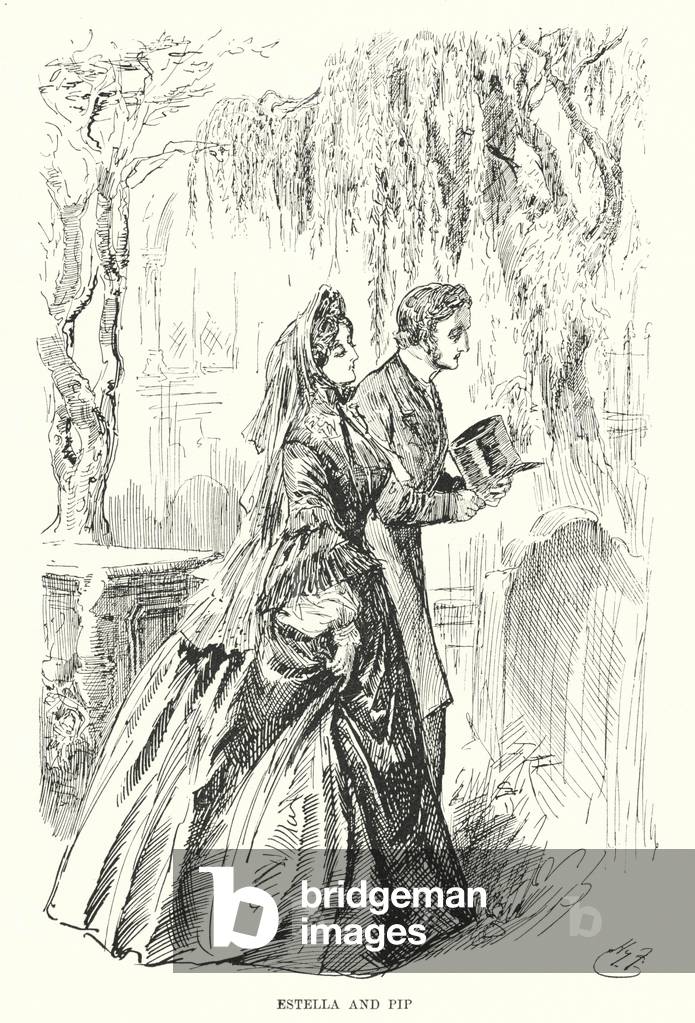 Illustration für große Erwartungen von Charles Dickens (litho)