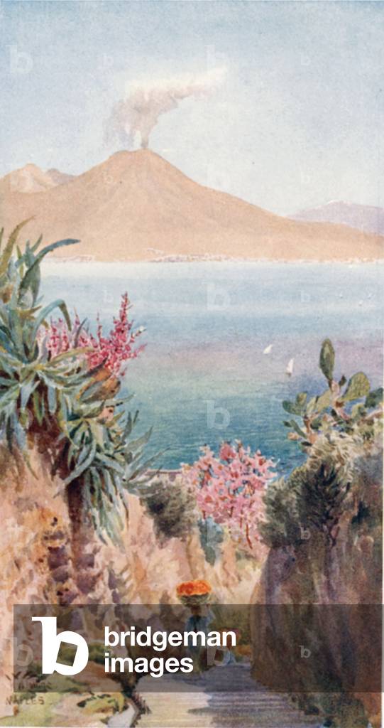 Posillipo. Die Bucht von Neapel von (Farbe litho)