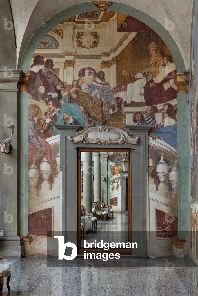 Meeting between Pope Leo X and Francis I of France,1636-47 (fresco)