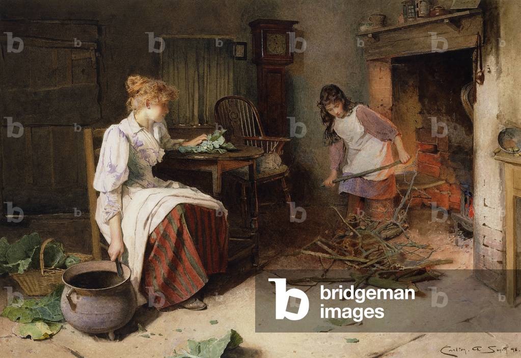 'Fuel for the fire ', 1895 (matita e acquerello)